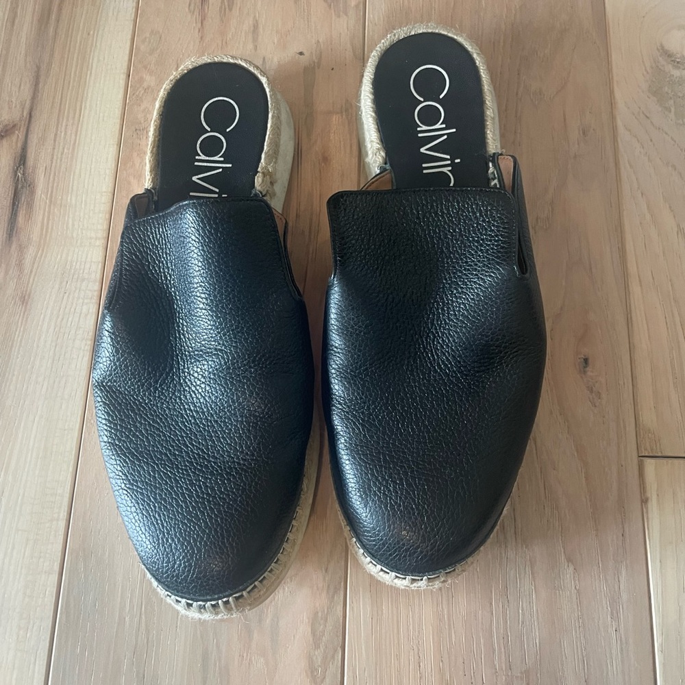 Calvin Klein Black Mules